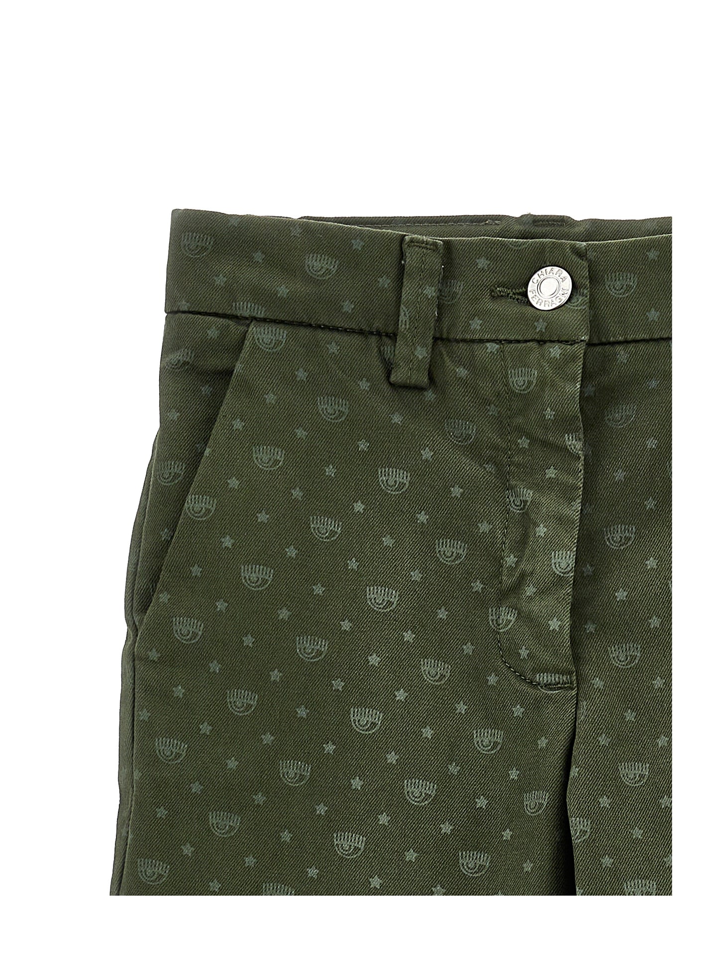 Embroidered drill trousers