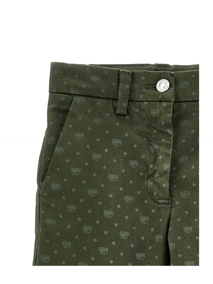 Embroidered drill trousers