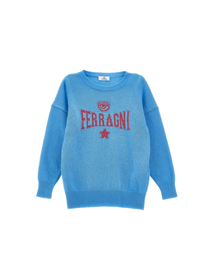 Ferragni Stretch Cashmere Blend Maxi Sweater