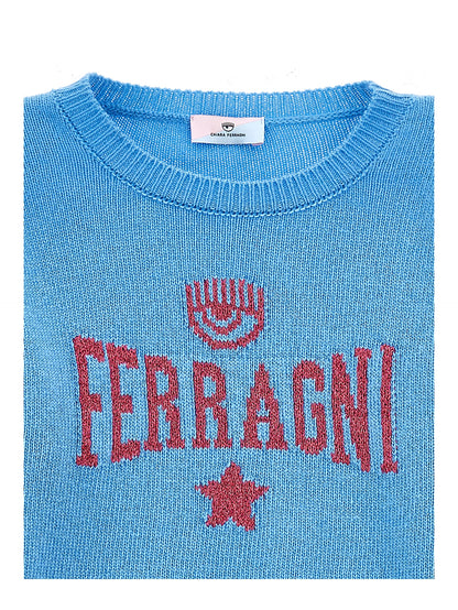 Ferragni Stretch Cashmere Blend Maxi Sweater