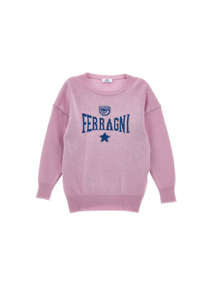 Ferragni Stretch Cashmere Blend Maxi Sweater