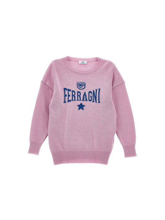 Ferragni Stretch Cashmere Blend Maxi Sweater