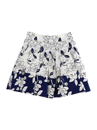 Two-tone printed skirt