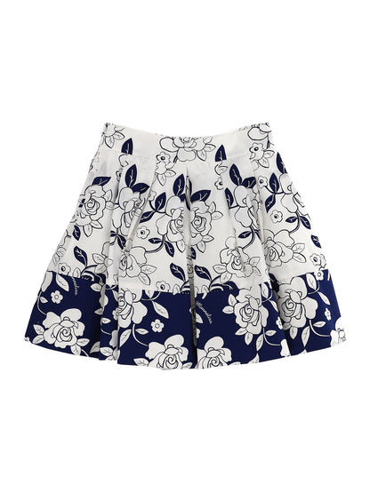 Two-tone printed skirt