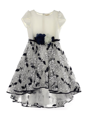 Cady dress with embroidered tulle skirt