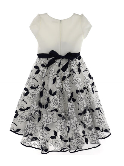 Cady dress with embroidered tulle skirt