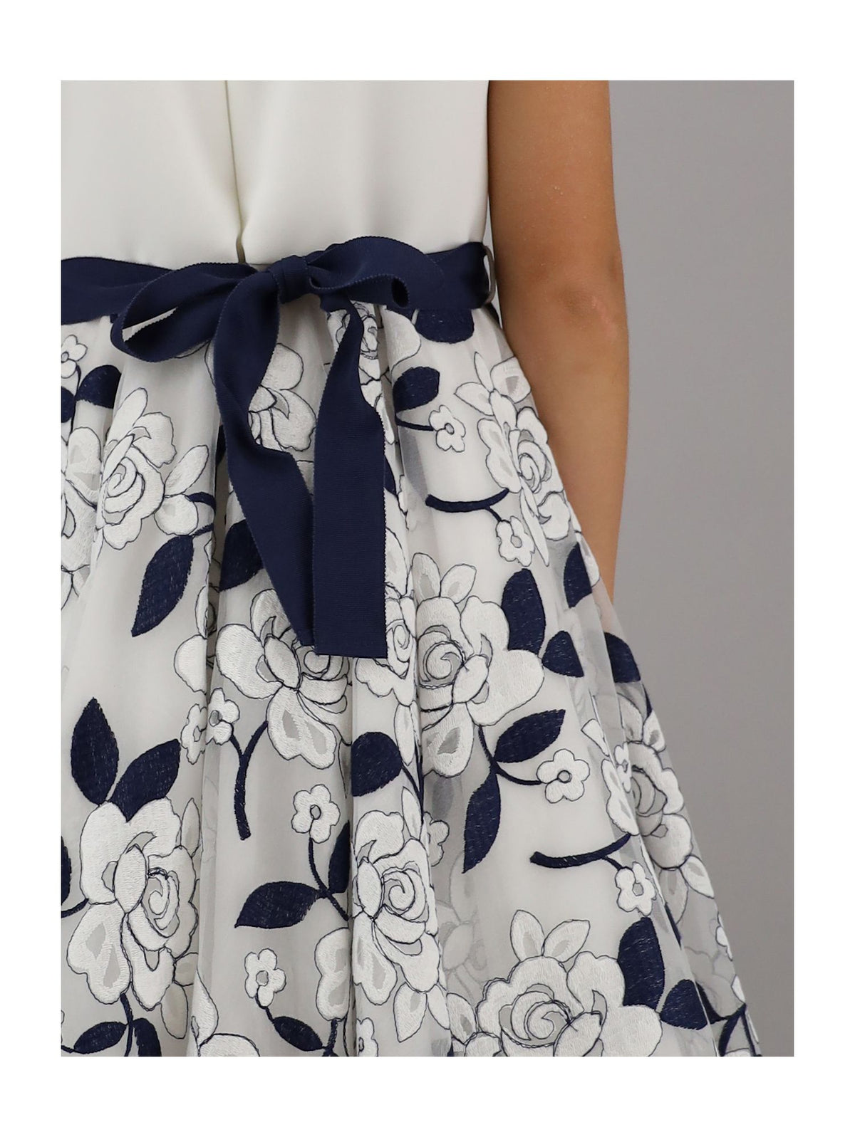 Cady dress with embroidered tulle skirt