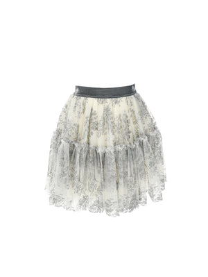 Flock tulle skirt