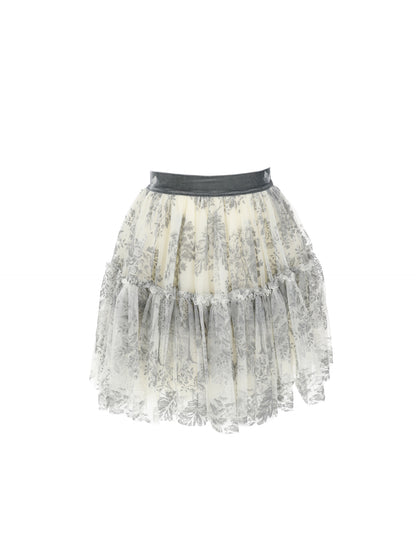 Flock tulle skirt