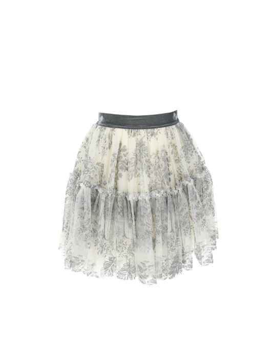 Flock tulle skirt
