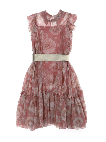 Long printed georgette dress