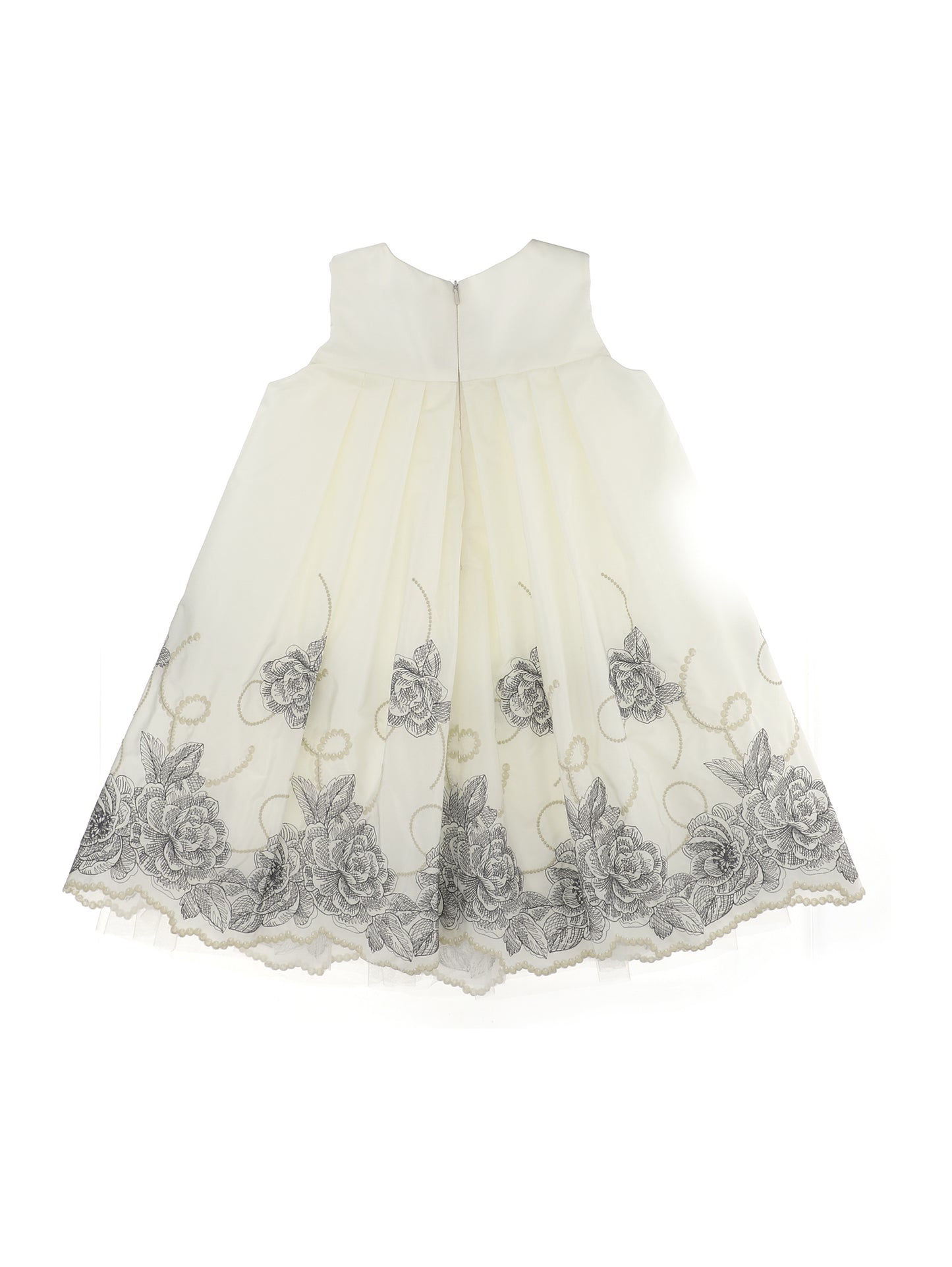 Embroidered taffeta dress