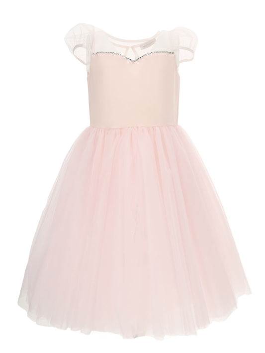 Crepe dress with sweetheart neckline