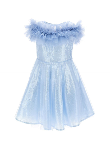 Sequin dress with micro ruffles