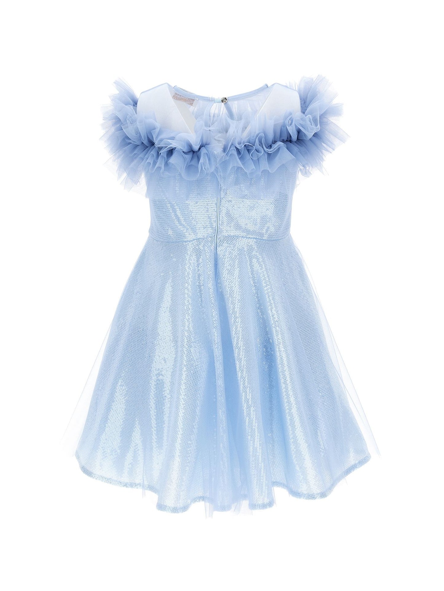 Sequin dress with micro ruffles
