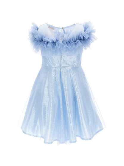 Sequin dress with micro ruffles