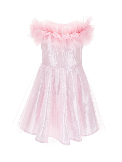 Sequin dress with micro ruffles