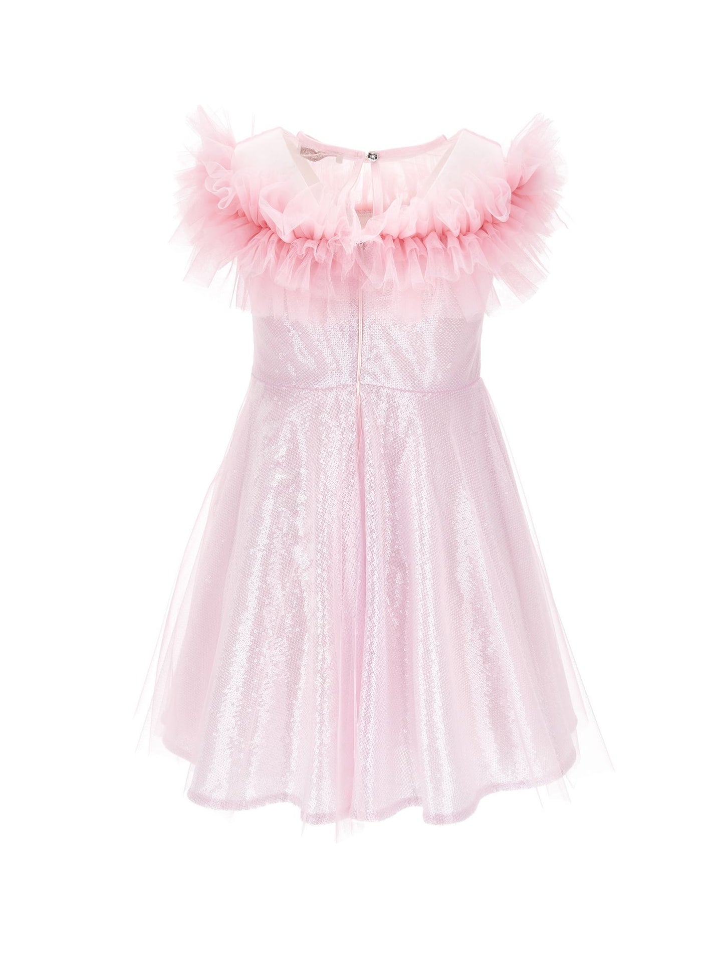 Sequin dress with micro ruffles