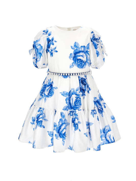 Rose print cotton dress