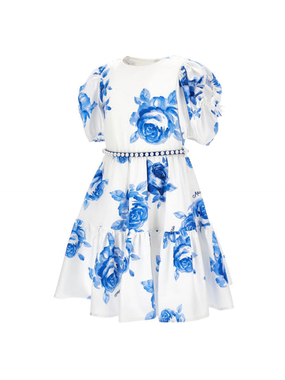 Rose print cotton dress