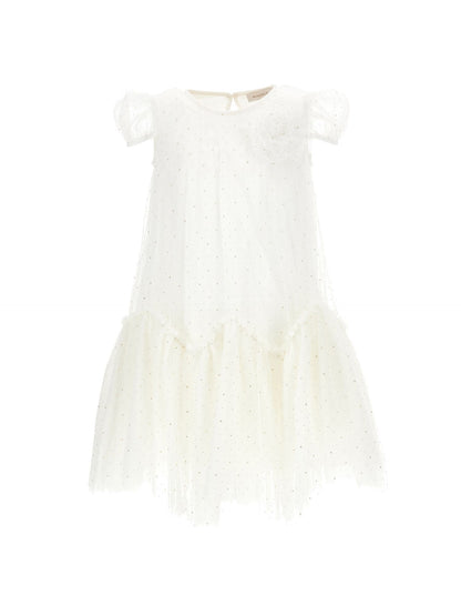 Tulle dress with spire ruffles