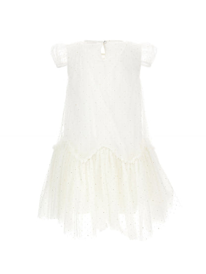 Tulle dress with spire ruffles