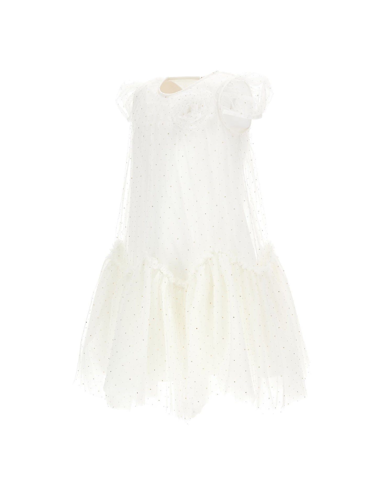Tulle dress with spire ruffles