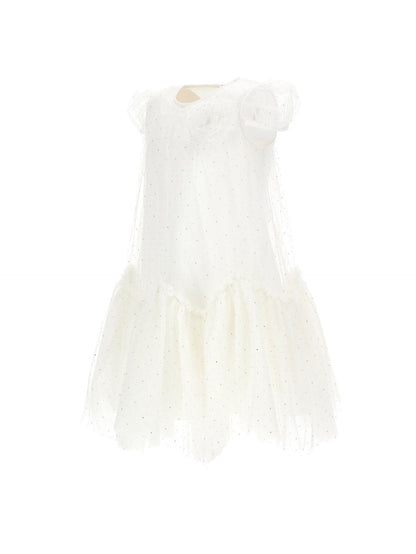 Tulle dress with spire ruffles