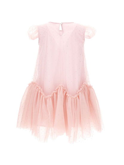 Tulle dress with spire ruffles