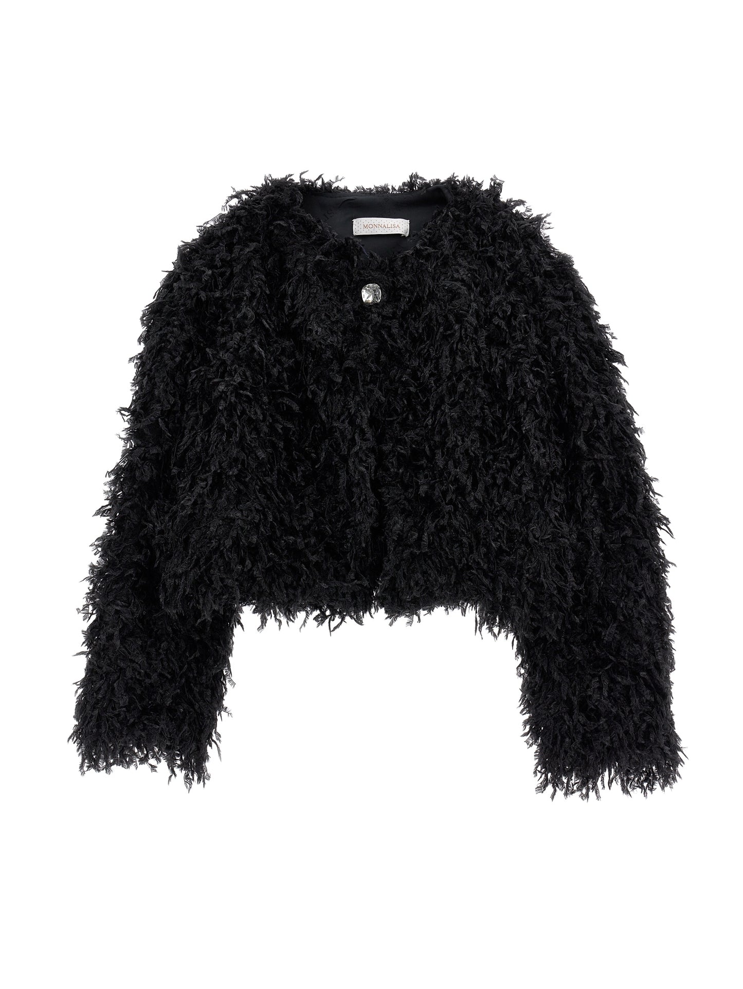 Feather-effect bolero