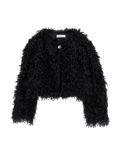 Feather-effect bolero
