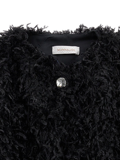 Feather-effect bolero