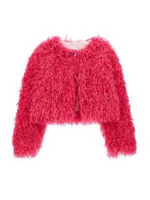 Feather-effect bolero