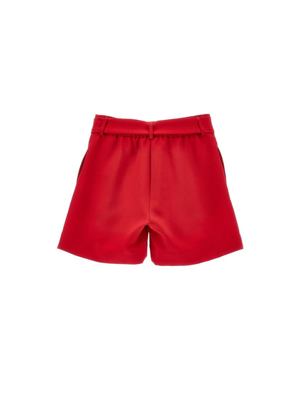 Fresh wool Bermuda shorts with jewel button