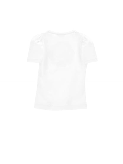 T-shirt con rosa glitter