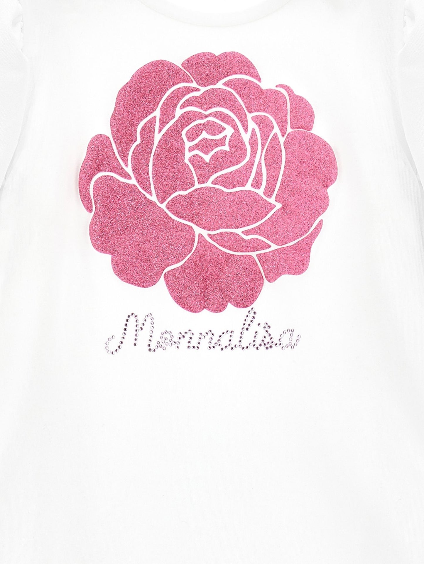 T-shirt con rosa glitter