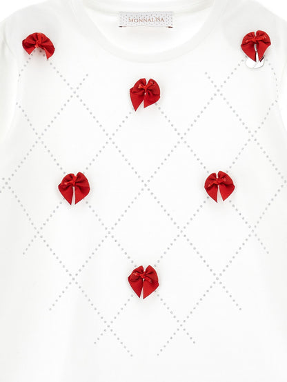 T-shirt strass e fiocchi