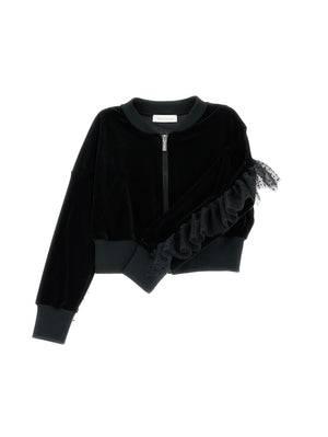 Run-resistant chenille sweatshirt