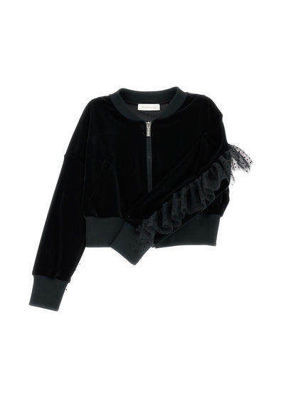 Run-resistant chenille sweatshirt