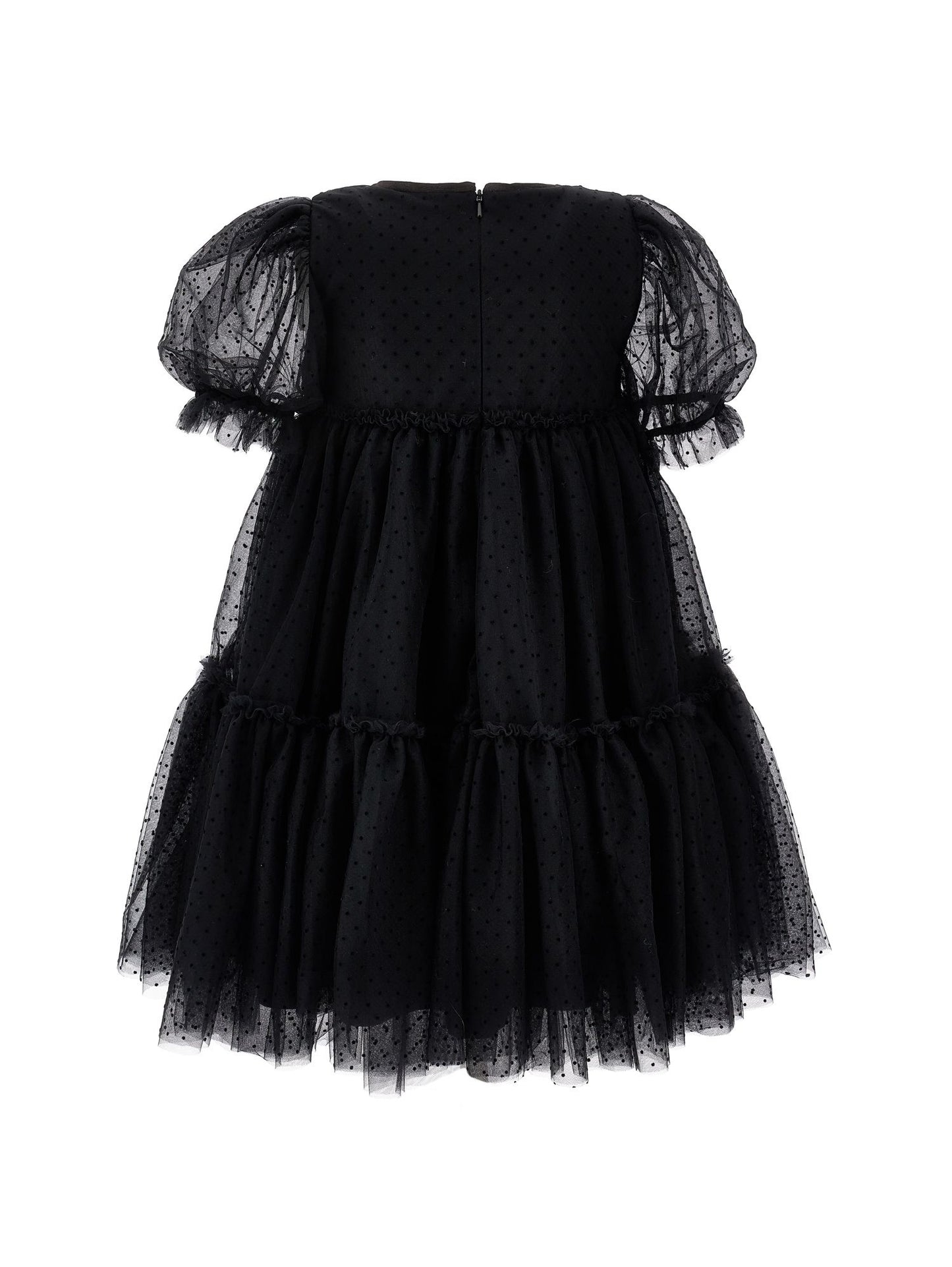 Tulle dress with velvet details