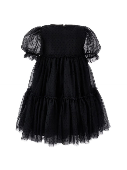 Tulle dress with velvet details