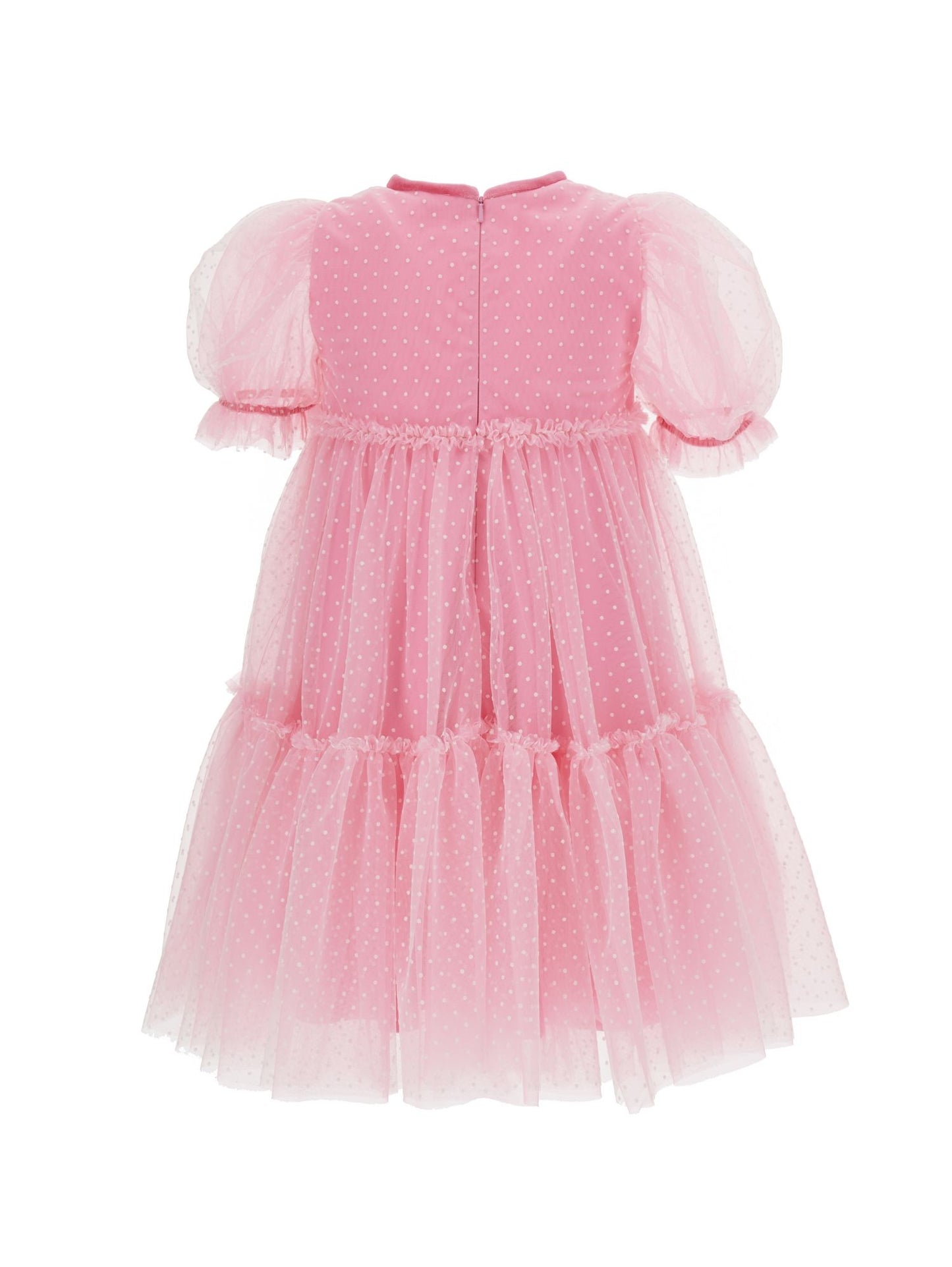 Tulle dress with velvet details