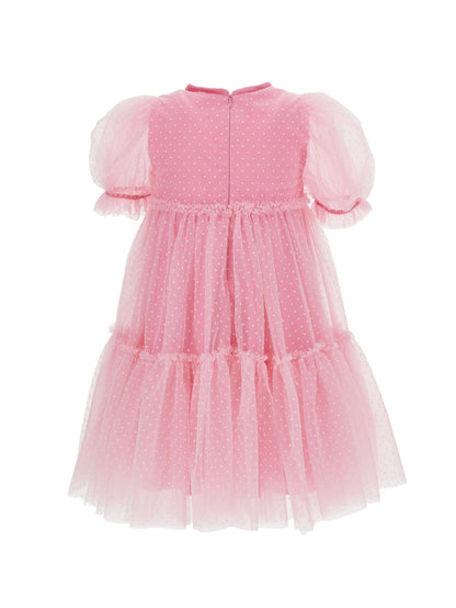 Tulle dress with velvet details