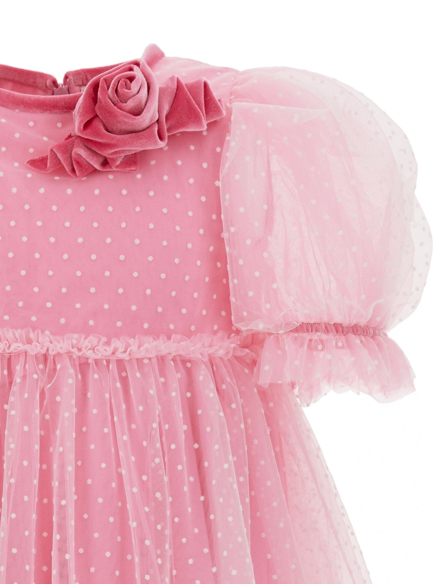 Tulle dress with velvet details