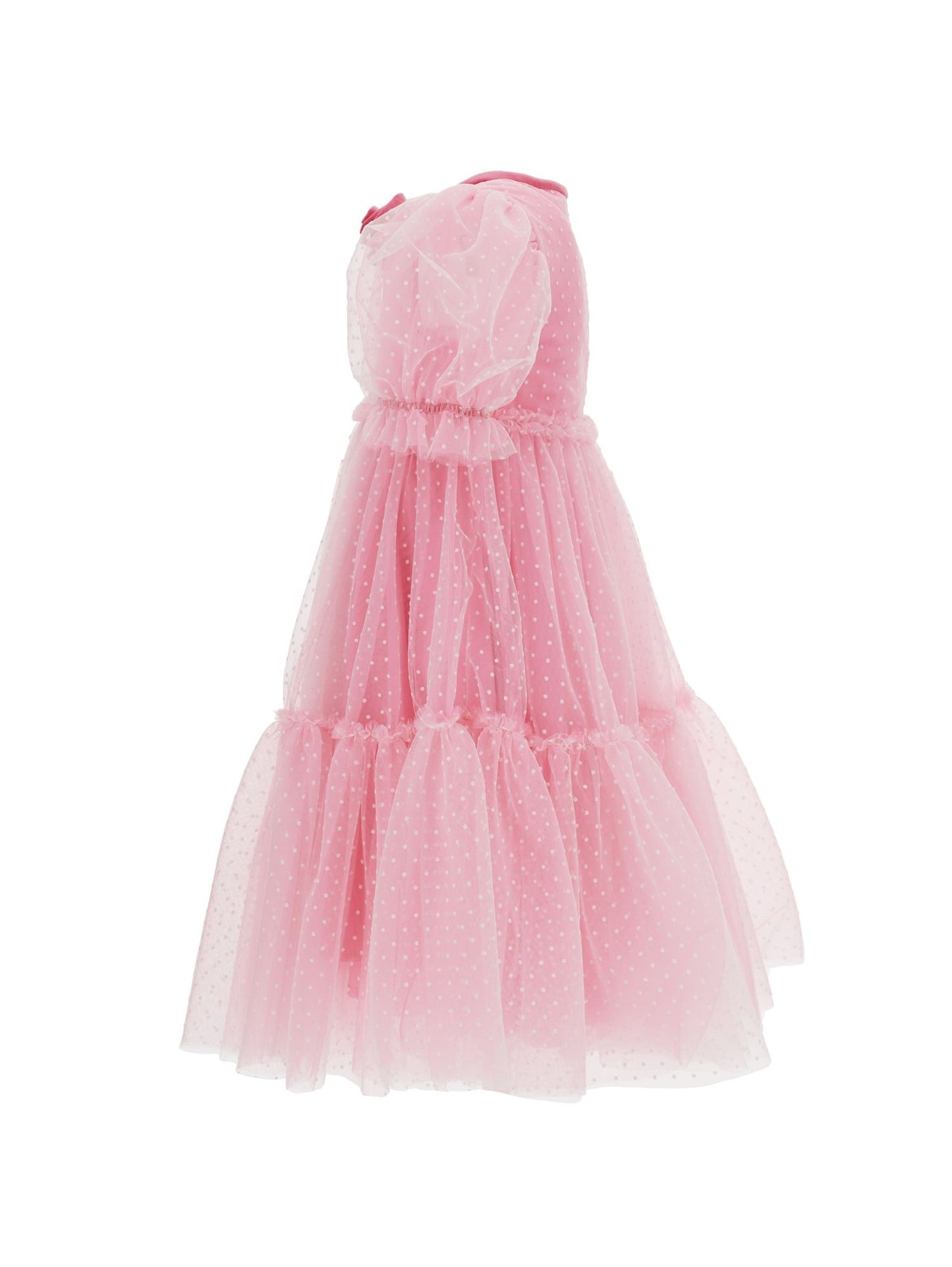 Tulle dress with velvet details