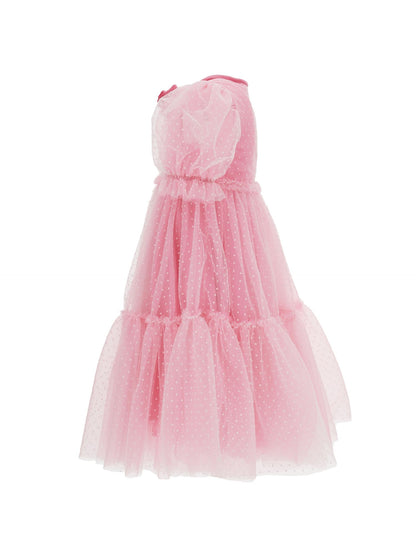 Tulle dress with velvet details