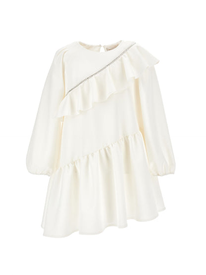 Asymmetrical dress with rhinestones