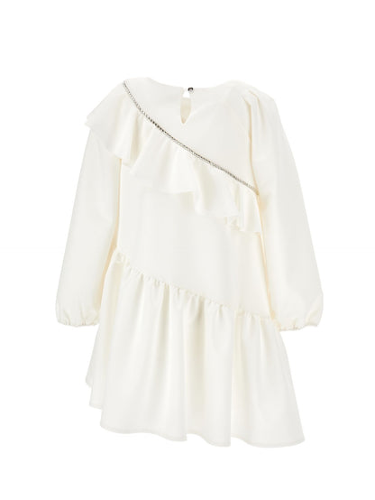 Asymmetrical dress with rhinestones