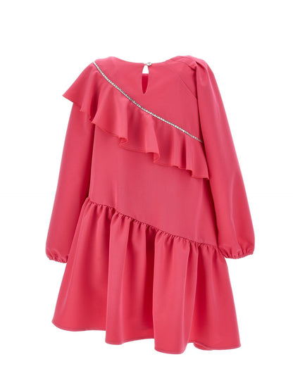 Asymmetrical dress with rhinestones