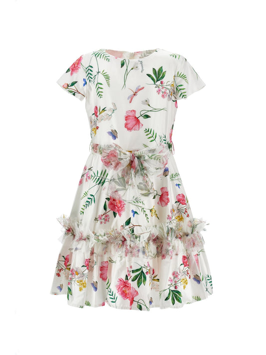 Robe en satin avec détails en tulle